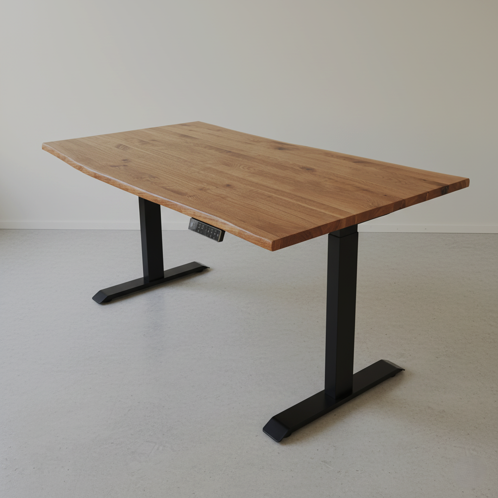 Schreibtisch Eiche Waldkante Massivholz